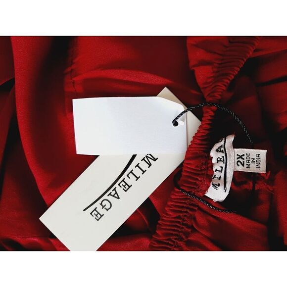 Mileage NWT red off shoulder 2X Flounce tip blouse - Picture 3 of 4